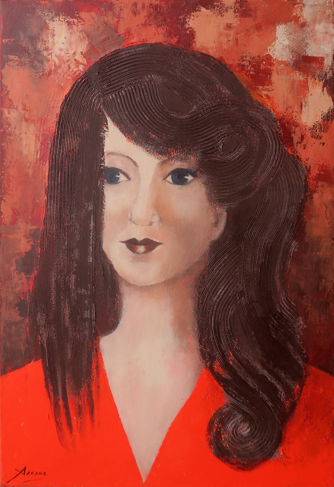 Vestida de naranja
